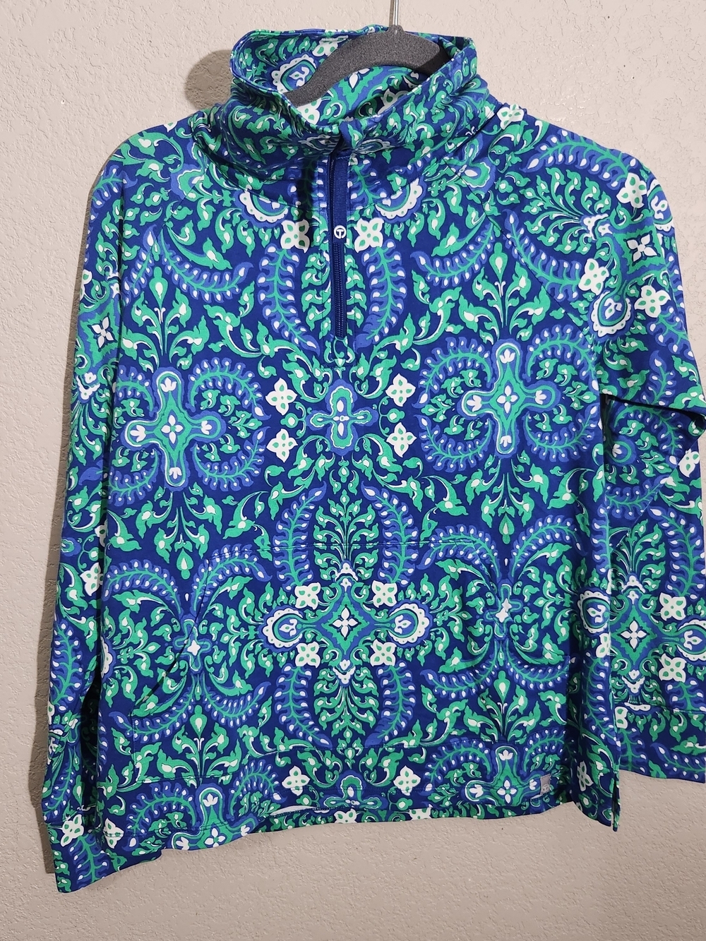 Talbots Blue and Green Paisley Top